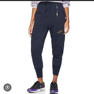 Nike NSW Fleece Jogger Sweatpants Navy Blue Embroidered Women’s